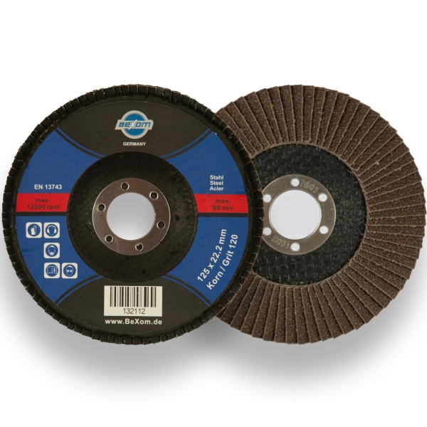 Fächerscheibe 125mm für Metall, Stahl und Holz Korn 120